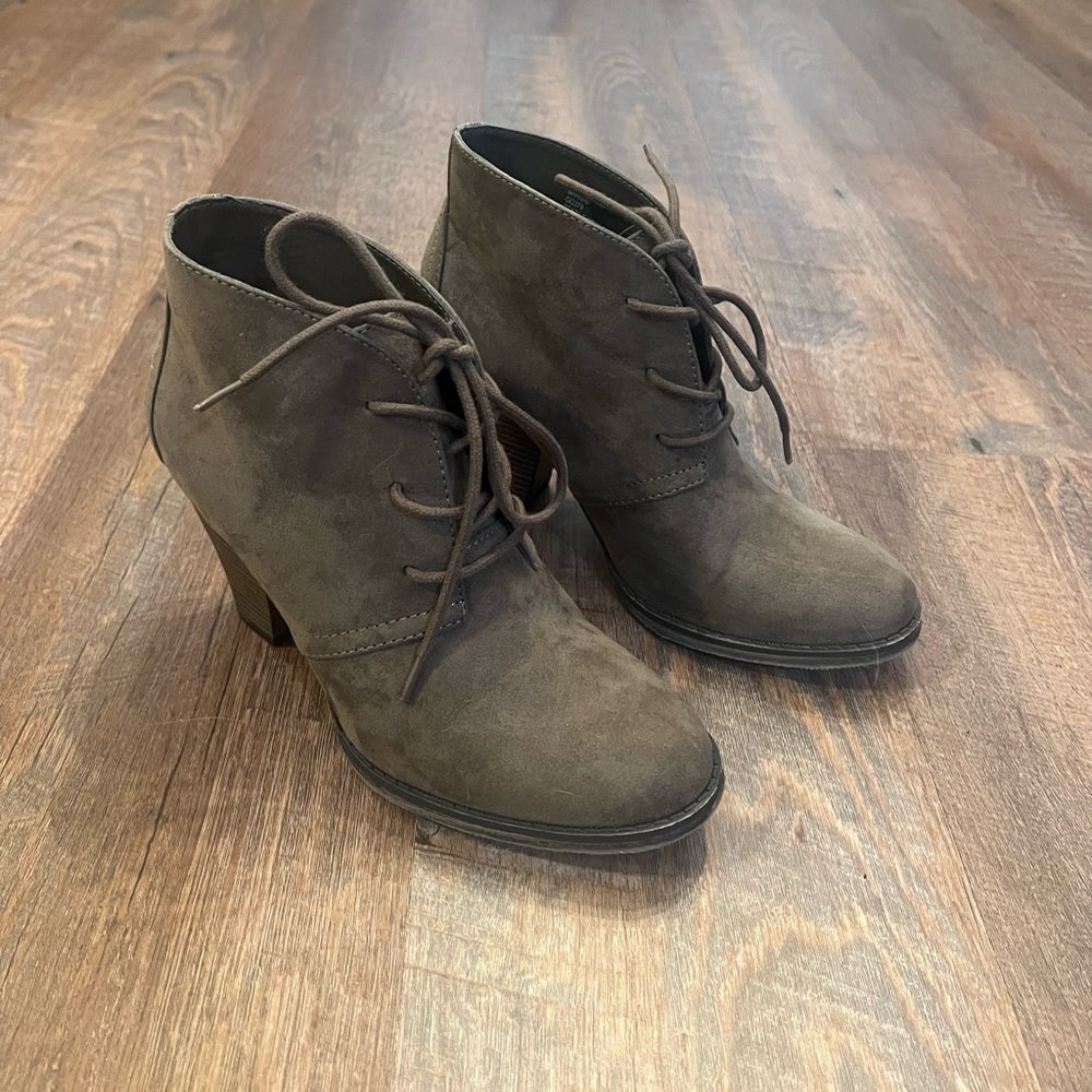 MIA Brown Ankle Booties with Suede Finish